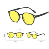 Round Frame Yellow Lens Sunglasses Driving Fishing Nigh Vision Eyewear for Men Women Ultra Light High Definition Eyeglasses