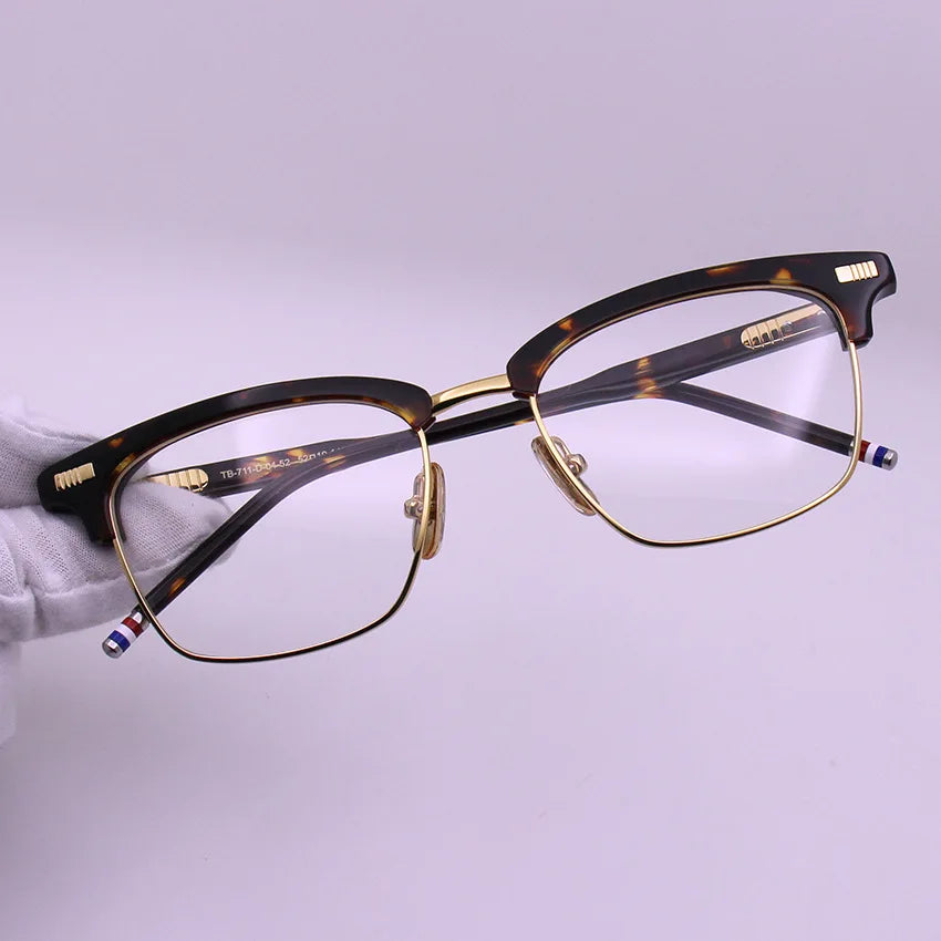 Men Square Business Titanium Acetate Glasses Frame Fashion Brand Designer Ultra-light Eyeglasses TB711 Sun Sunglasses Glasses