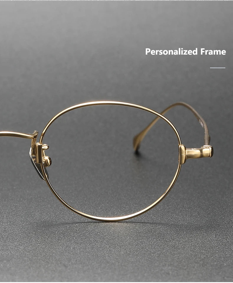 Pure Titanium Glasses Frame Men Women Vintage Round Brand Design Eyeglasses Frames New Titan Eyewear High Quality Spectacles