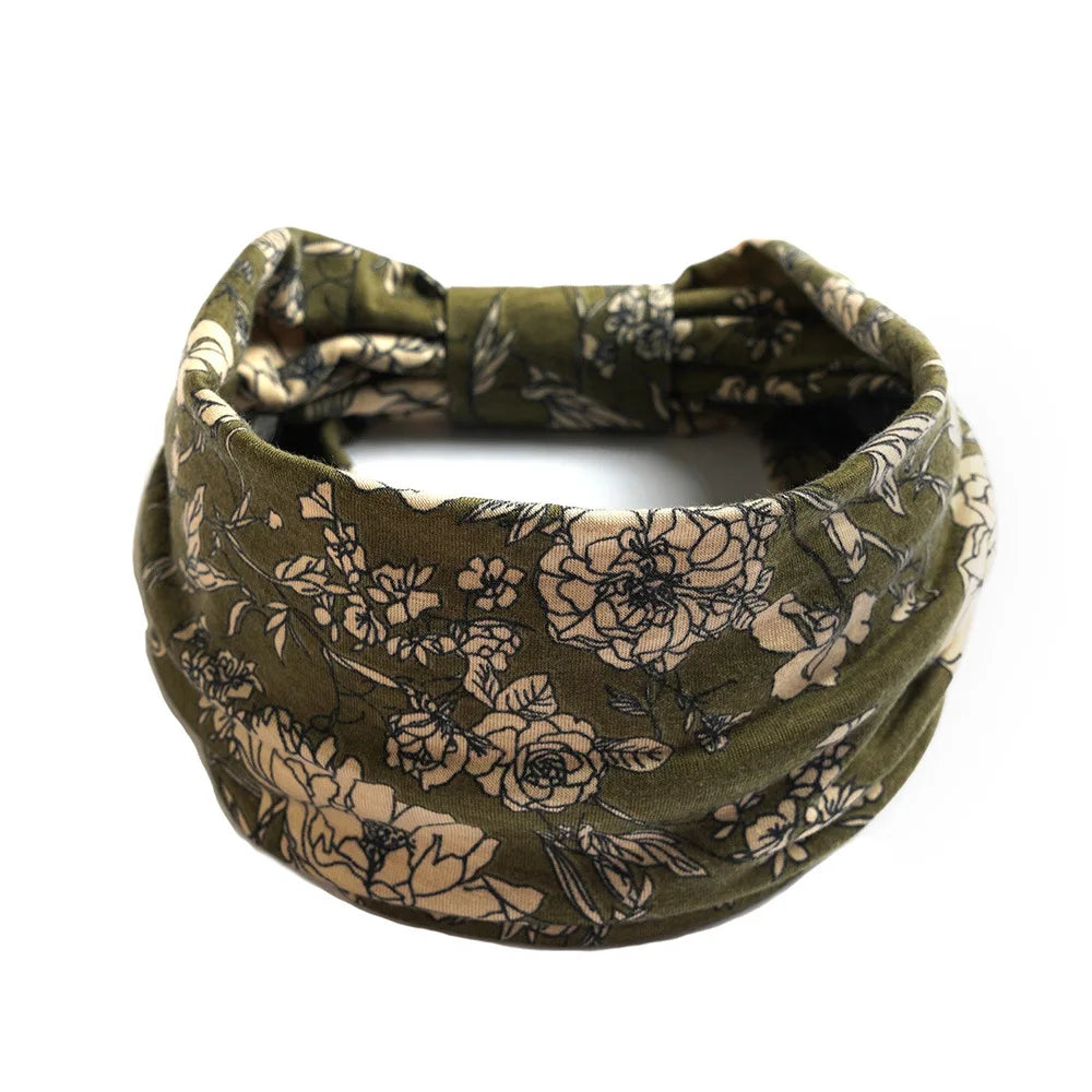 Bohemian Wide Cotton Stretch Headbands Women Headwrap Turban Headwear Bandage Hairbands Bandana Wide Headbands Hair Accessories