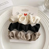 3/4/5 PCS Elastic Bands Elegant Solid Color Satin Pleated Scrunchies Woman Strong Ponytail Hair Ties Accessories Wholesale