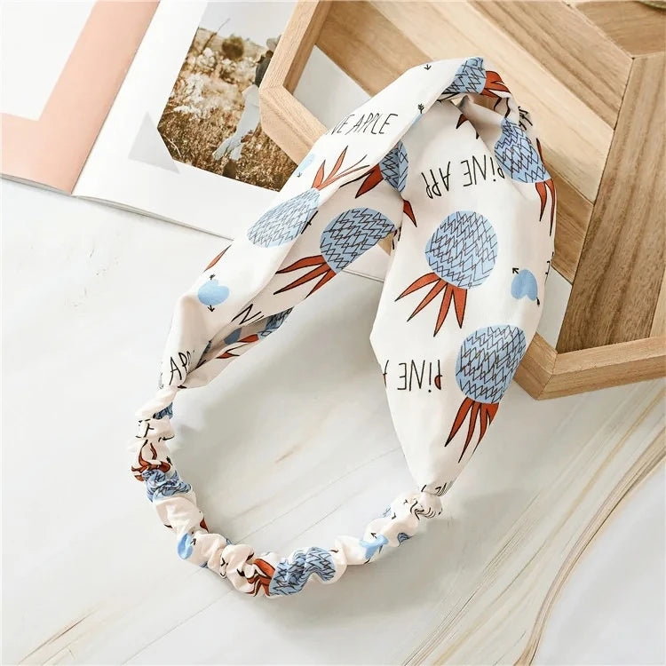 Clearance Fresh Colorful Turban Headbands Women Spring Summer Chiffon Headband Head Wrap Wide Lattice Hairband Hair Accessories
