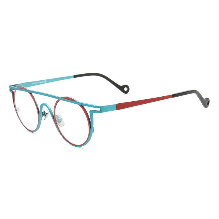 55266 Pure Titanium Glasses Frame Men Round Punk Eyewear 2022 New Male Classic Full Optical Prescription Eyeglasses Frames