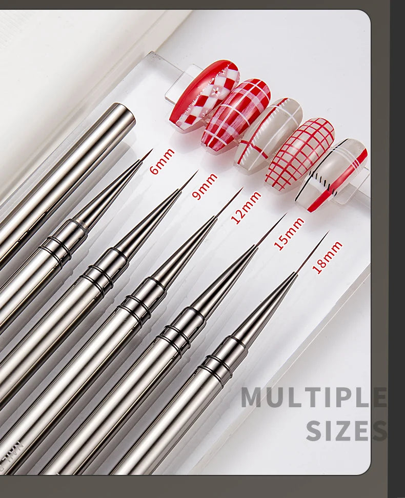 5PCS Nail Art Liner Brushes Hand Painted Brush Acrylic UV Gel Colours Paints Builder Drawing Pen DIY Manicure Design Accessories