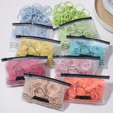 50PCS Macaron Rubber Band Hairband Headband High Elastic Durable Hair Ring Tied High Ponytail Women's Kids Hair Headwear