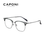 CAPONI Original Designer Men Glasses Frames Pure Titanium  Business Eyewear Anti Blue Light Multifunctional Frame Glasses J23615