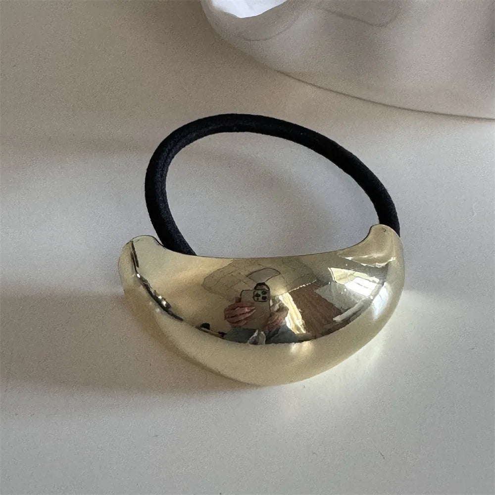 irregular and minimalist curved elastic hairrope retro fashion and personality head rope temperament and versatile rubber band