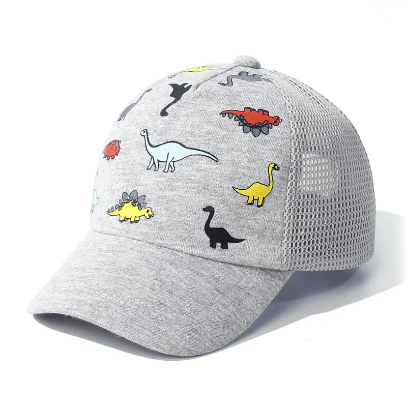 Summer Baby Boy Cap Dinosaur Mesh Kids Sun Hats for Girls Accessories Sports Travel Children Baseball Caps Adjustable 0-5Y