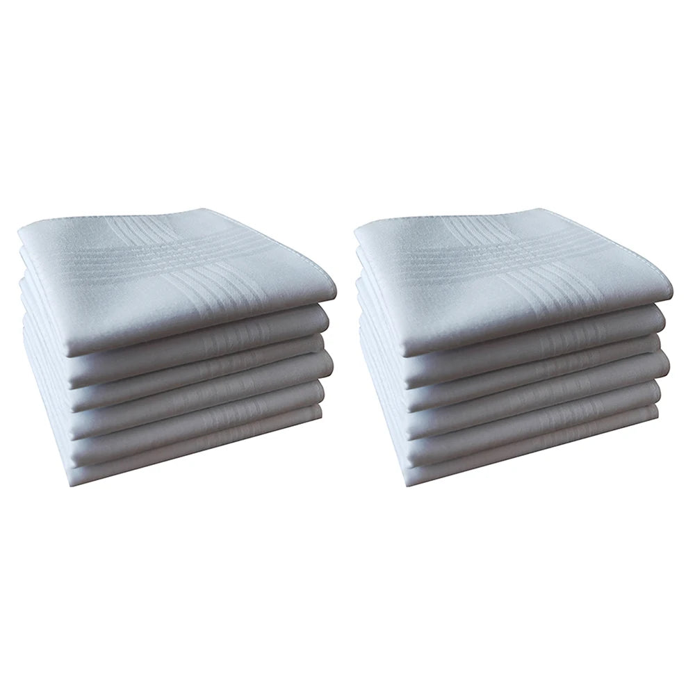 Thin feel Cotton 40cm pure white handkerchief. Business suit napkin restaurant handkerchief 6PCS