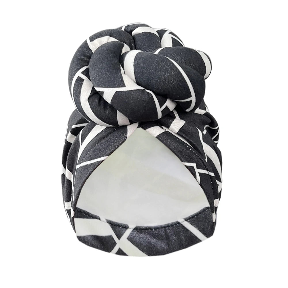 New Pre-Made Knotted Head Wrap Fashion Head Cap For Women Luxury Party Headdress Women 3D Flower Cross Turban Hat