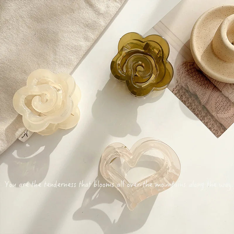 61pcs Cute Set Hair Clip Headdress Plush Hair Ring Hairhoop Girls Ponytail Rubber Band Shark Clip Geometry Hair Claw Hair