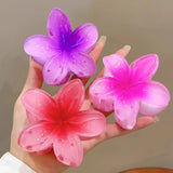 3 Inch Gradient Flower Hair Claw For Women Elegant Resin Floral Hair Clip Fresh Sweety Flower Gripper Girls Hair Accessories