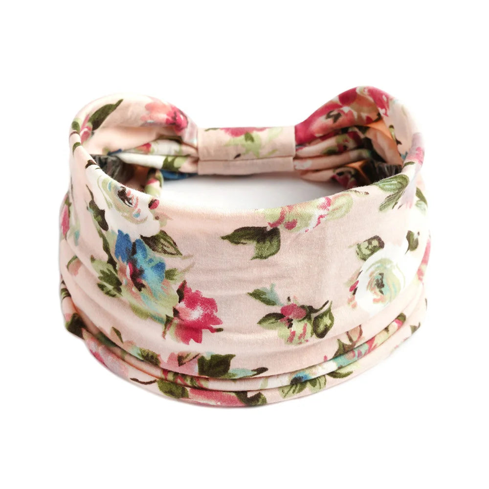 Bohemian Wide Cotton Stretch Headbands Women Headwrap Turban Headwear Bandage Hairbands Bandana Wide Headbands Hair Accessories