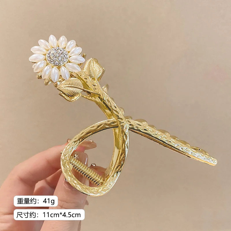 New Sweet Flower Durian Hair Claw Clip Ponytail Grab Hair Clips Shark Clip Woman Hairpins For Girl Hair Accessories Headdress