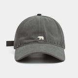 Outdoor Fashionable Unisex Retro Polar Bear Embroidered Baseball Cap New Style Versatile Big Head Circumference Duckbill cap