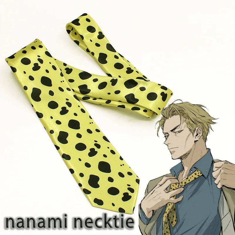 New Trendy 5cm Width Anime Jujutsu Kaisen Neckties Cosplay Costumes Nanami Kento Neck Ties Unisex Birthday Party Gift Cravat