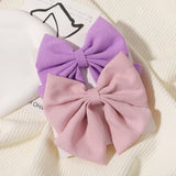 2pcs/set 4.5" Cheer Bow Hair Clip for Kids Lovely Grosgrain Ribbon Hairgripes Girls Delicate Bowknot HairPins Baby Headwear Set
