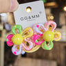 Elastic Hair Bands for Children, Hair Ropes, Color Blocked Flowers, Princess Cute Headwear, Girls Hair Accessories, New, 2Pcs