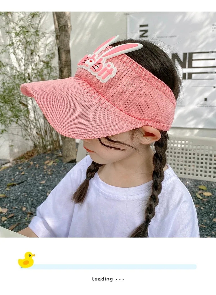 2023 New Kids Sun Hats Children Summer Visors Cute Rabbit Wings Bunny Hat Summer Hat for Kids Boys Girls Hats 3-12years Old