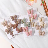 4Pcs/set Butterfly Hair Clip Set for Girls Double Layered Bow Cute Bangs Hair Pin Cotton Safe Kids Baby Hair Accessories Set