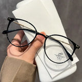 Round Blue Light Blocking Short Sighted Eyewear Luxury Ladies Myopia Glasses Unisex Fashion Women's Minus Sight Eyeglasses -4.0