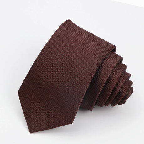 6cm Mens Business Tie Formal Plaid Jacquard Polyester Necktie Narrow Classic Corbata Neckwear Gravata Wedding