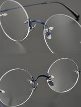 2024 Pure Titanium Round Rimless Glasses Frame Simple Fashion Men Women Small Faces Eyeglasses Light Weight Frameless Spectacles