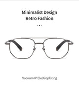 Trendy Men's Large size Titanium Frames Stylish, Double Bridge, Casual, Comfortable, Optical Prescription Eyewear for Men 07518