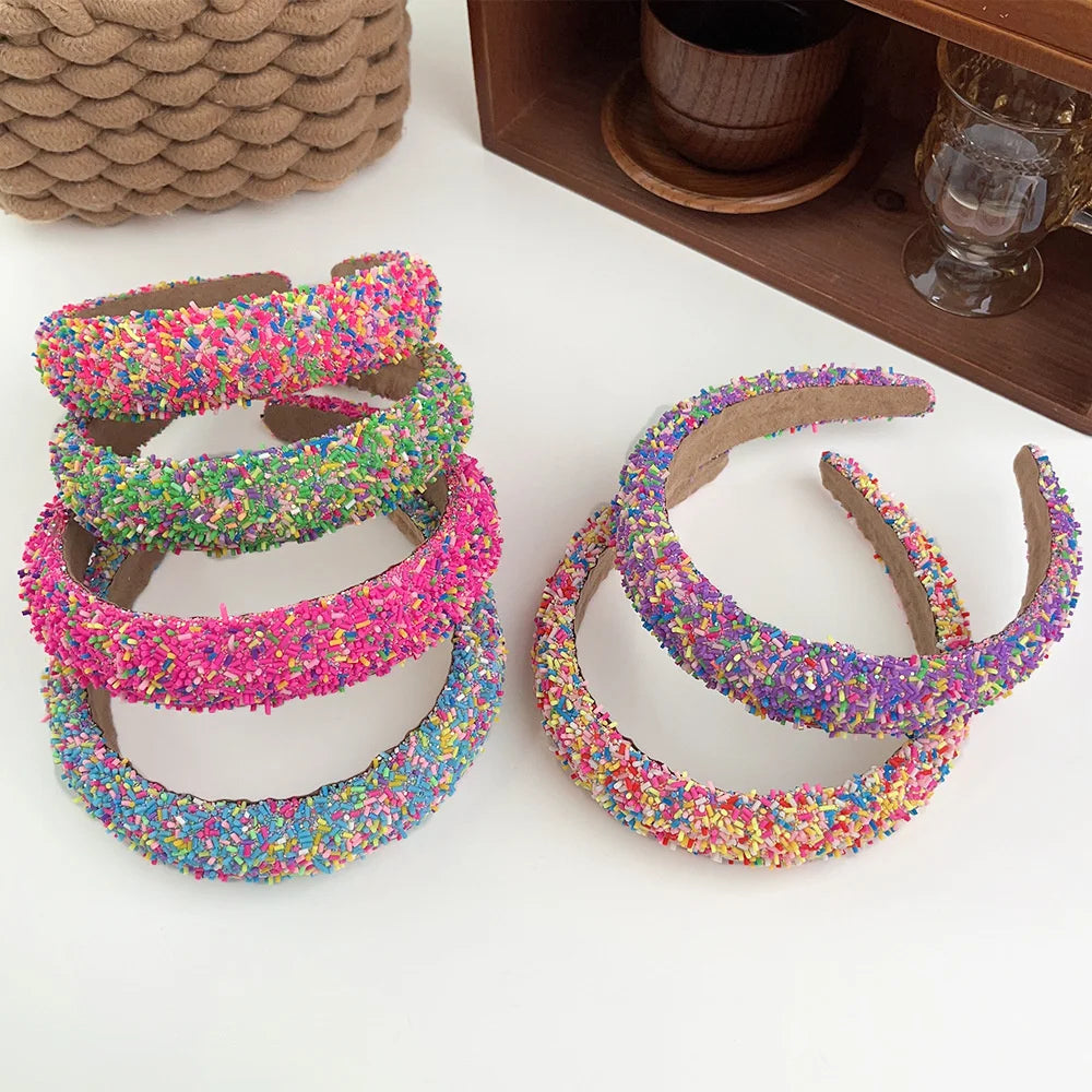 Sweet Donut Candy-Colored Wide Edge Headband for Girls Women Hairband Adult Fashion Hair Headwear Party Jewley Accessories
