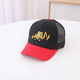 Korean Children 's Sports Hats Toddler Baby Boy Baseball 2024 Summer Embroidered Excavator Outdoor Kids Hip Hop Caps Adjustable