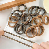 5pcs Leopard Print High Elastic Hair Ties Scrunchie Ties High Elasticity Ponytail Holder Women Girls Hair Rings Rope Accessories