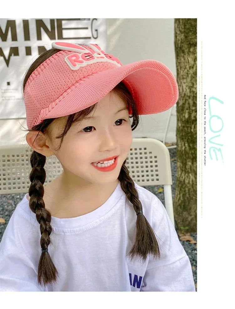 2023 New Kids Sun Hats Children Summer Visors Cute Rabbit Wings Bunny Hat Summer Hat for Kids Boys Girls Hats 3-12years Old