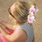 2Pcs Flower Hair Claw Clips for Women Gradient Large Claw Clips for Thick Hair Girls No-slip Hairpins Women Hair Accessories