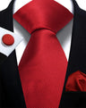 Corbata de marca de moda hecha a mano, sólida, con pañuelo y gemelos, para hombre, corbata, traje, camisa, accesorios de boda, regalos para hombre.
