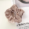 Korean Woman Big Elegant Silk Elastics Hair Band Girls Solid Color Scrunchies Hair Ties Ladies Ponytail Hold Hair Accessories