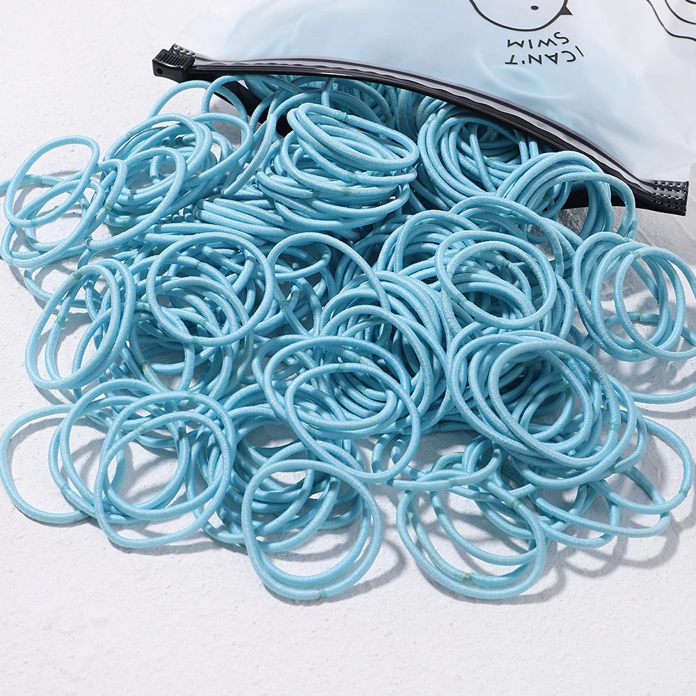 50PCS Macaron Rubber Band Hairband Headband High Elastic Durable Hair Ring Tied High Ponytail Women's Kids Hair Headwear