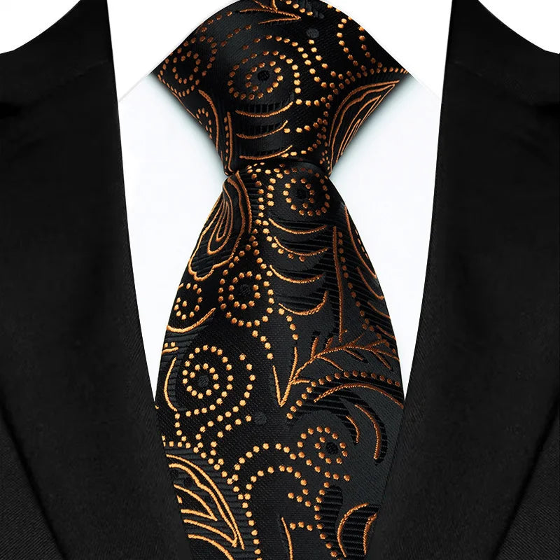 Men's Classic Paisley Tie Luxury Floral Dot 8cm Jacquard Neck Tie Necktie For Men Business Wedding Party Daily Wear Accessory