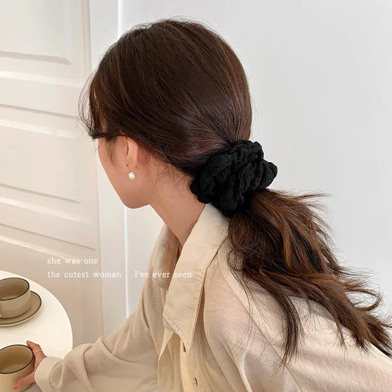 Élastiques à cheveux pour femmes coréennes, chouchous de couleur unie, accessoires pour cheveux, pour queue de cheval