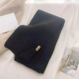 Cashmere-like Scarf Wool Blend Scarf Cozy Knitted Unisex Fall Winter Scarf for Women Men Thickened Solid Color Warm for Weather