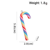 10Pcs Kawaii Big Size Polymer Clay Christmas Candy Cane Charms Earrings Keychains Pendants for DIY Jewelry Make Crafts Accessory