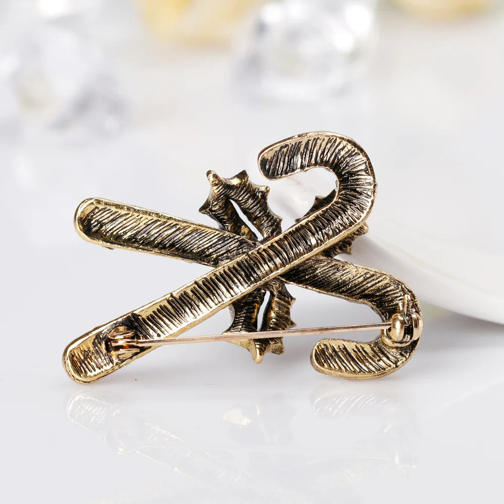 Christmas brooch apple snowflake bow cane candy ice cream gift pine cone pin men and women accessories
