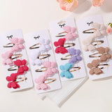 4Pcs/set Butterfly Hair Clip Set for Girls Double Layered Bow Cute Bangs Hair Pin Cotton Safe Kids Baby Hair Accessories Set