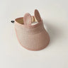 Lovely Bear Ears Empty Top Hat Baby Straw Cap Children Long Brim Sun Visors Kids Adjustable Summer Beach Bonnet Boy Girl Props