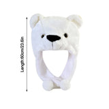 Winter Warmer Plush Soft Moving Ears Hat Animal Hat Headgear Ears Airbag Cap Ear Protection Earmuff Funny Toys Neck Warmer