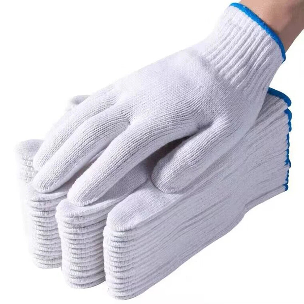 Wear-resistant And Breathable Construction Welding Woodworking Work Gloves Cotton Yarn Anti Slip Knitted Gloves Labor Protection