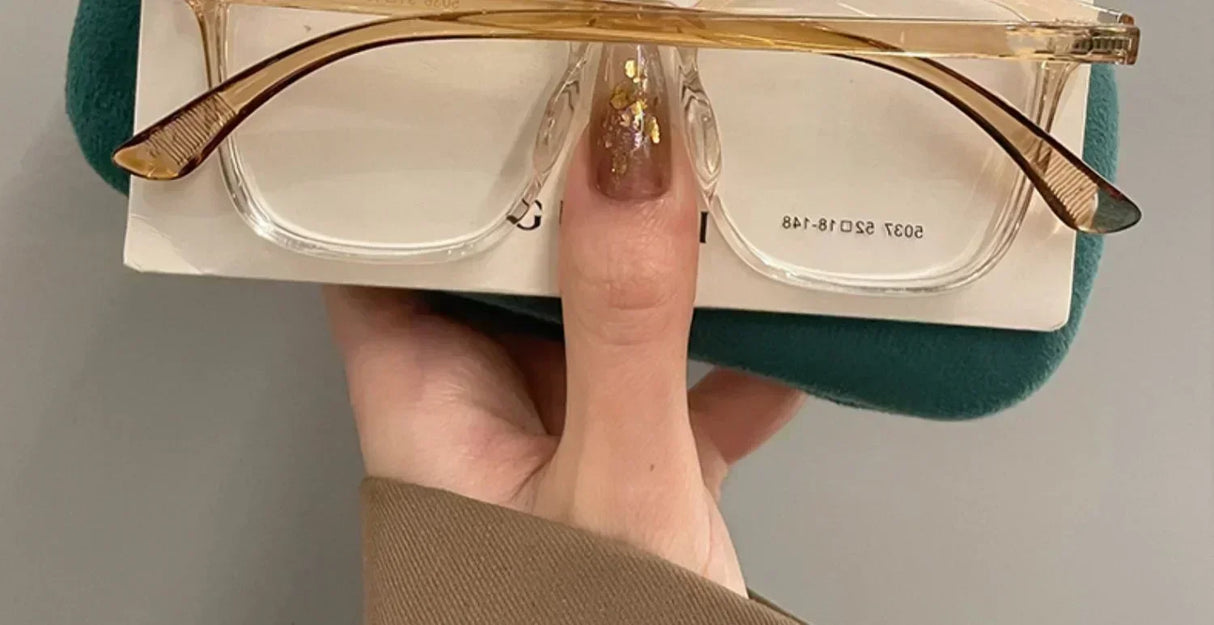 Blue Light Blocking Ladies Square Myopia Glasses New Trendy Finished Near Sight Eyeglasses Prescription Minus Eyewear Diopter