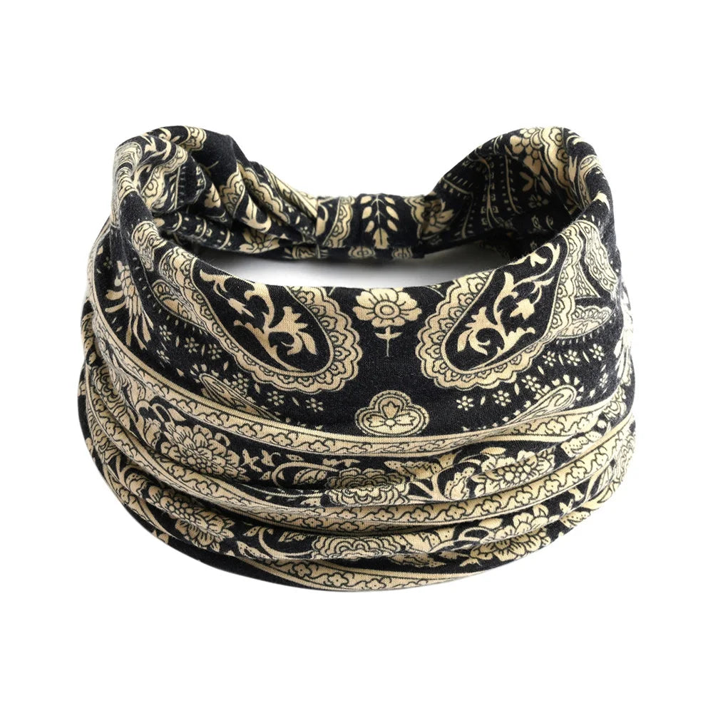 Women Hair Bands Headband Bohemian Sports Run Bandage Elastic Girl Wide Headband Print Wide Headwrap Headpiece Hairband Ladies