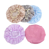 1Pcs Women's Elastic Band Satin Silky Bonnet Sleep Cap Hair Care Hair Dryers Female Hair Protect Bonnet Nightcap Satin Bath Cap