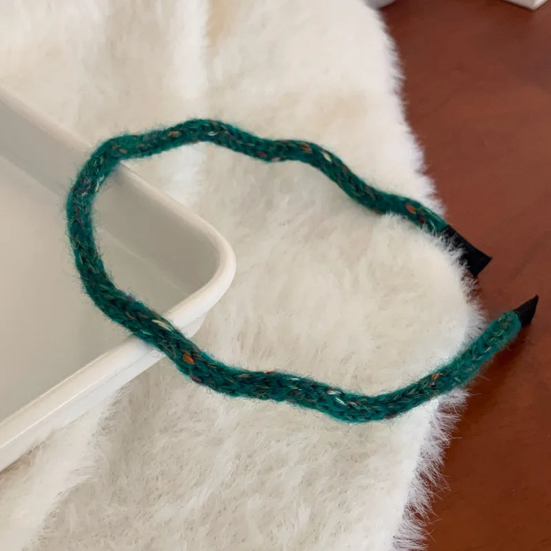 Colorful plush wavy thin Hairband for women elegant and versatile headbands fashionable girls hair accessories