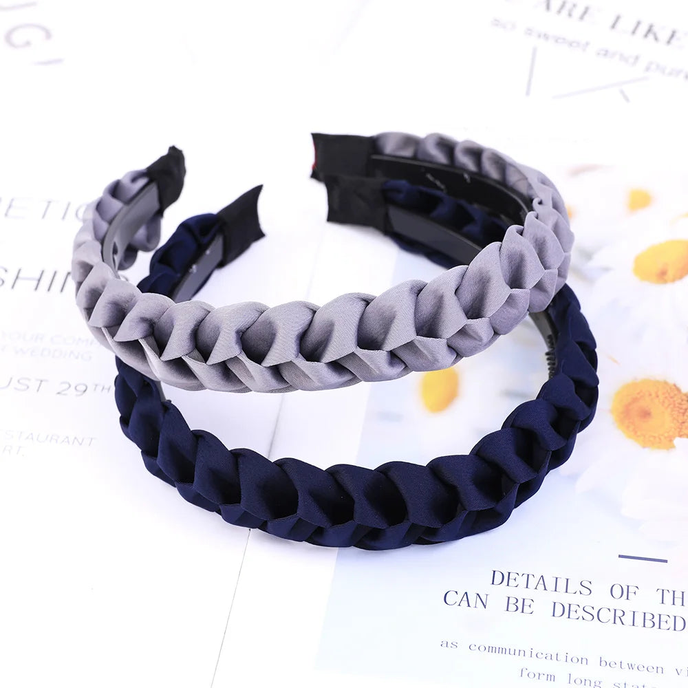 Braided Headband Women Girls Elastic Hairbands Non-slip Fashion Weaving Hair Hoop Bands Female Bezel Hair Accessories Headwear